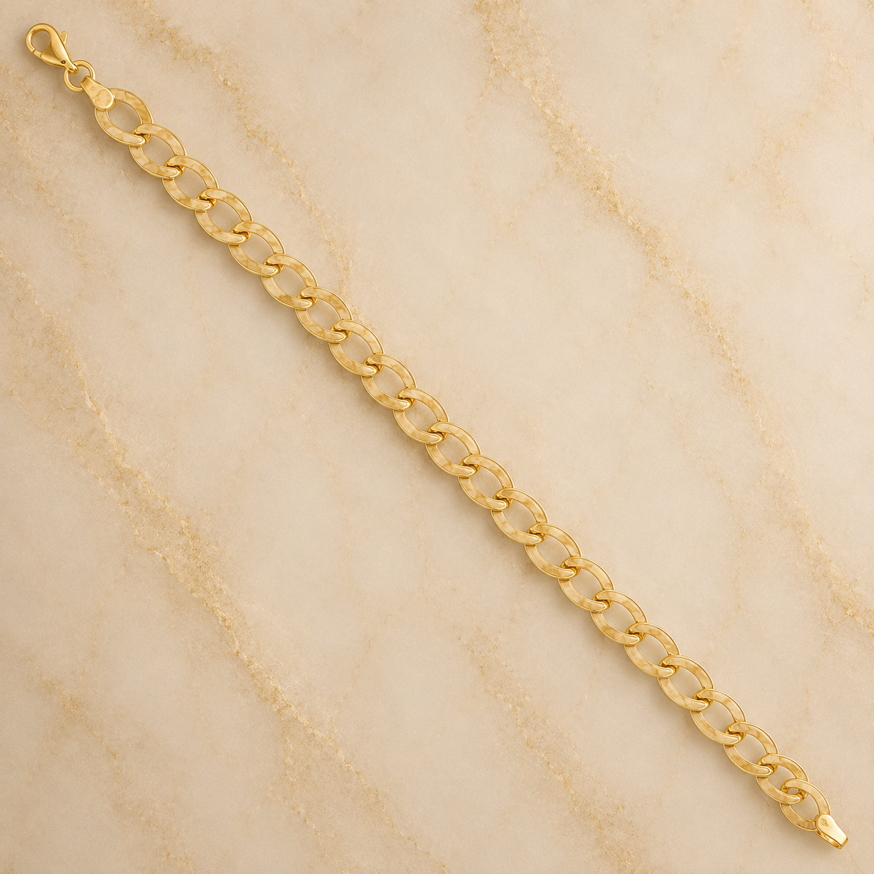 14K Gold Oval Clip Bracelet